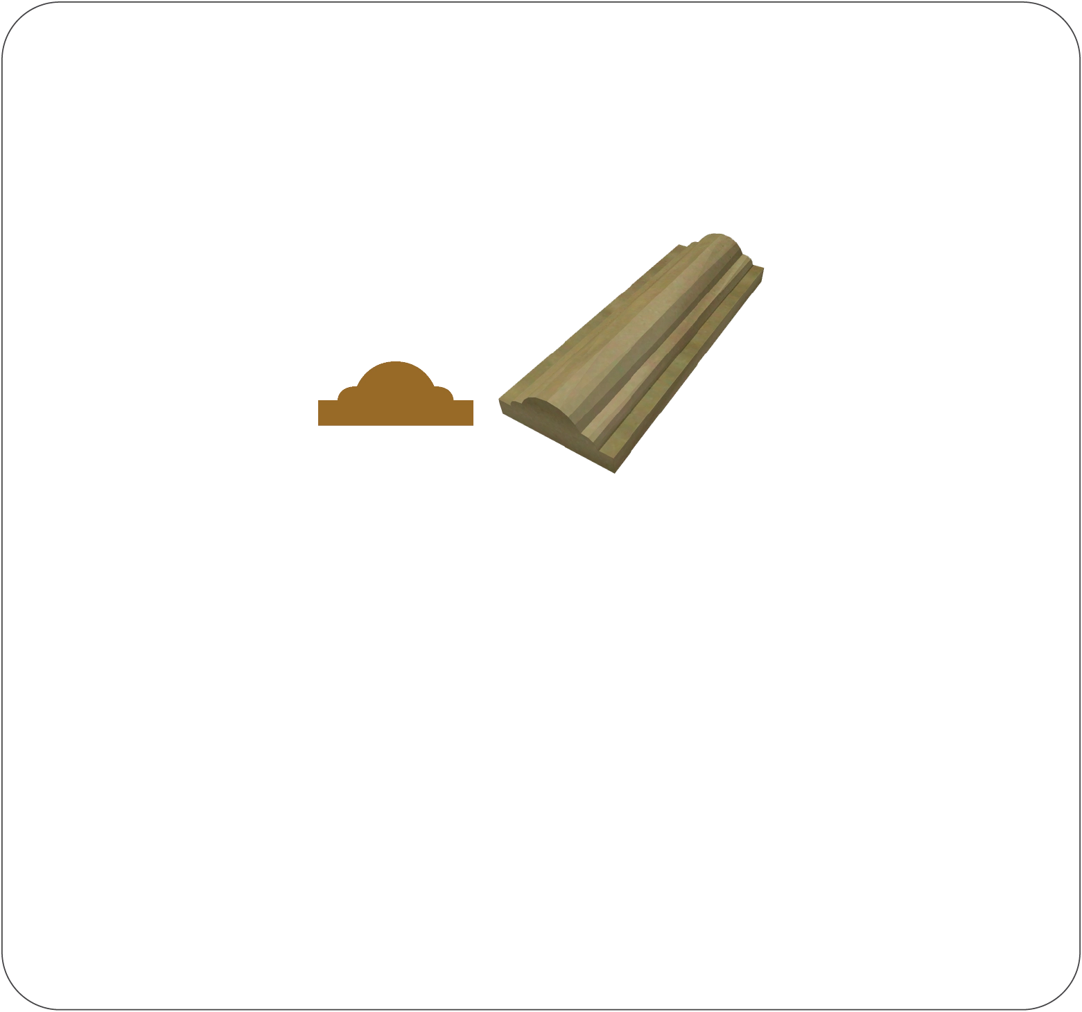 Armourwood Moulding 1X2 Center Panel