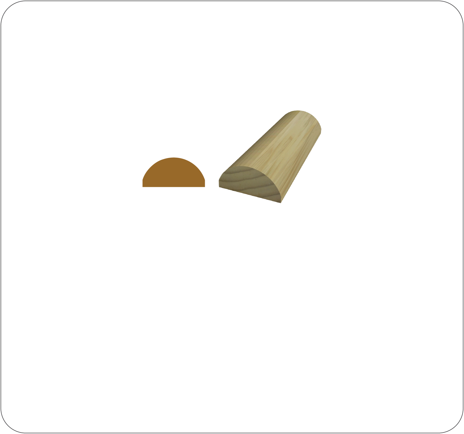 Armourwood Moulding 1X2 H-Round Casing