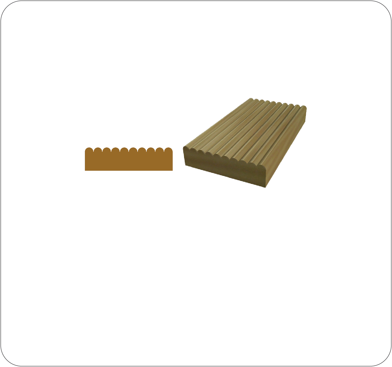 Armourwood Moulding 1X3 Center Lining